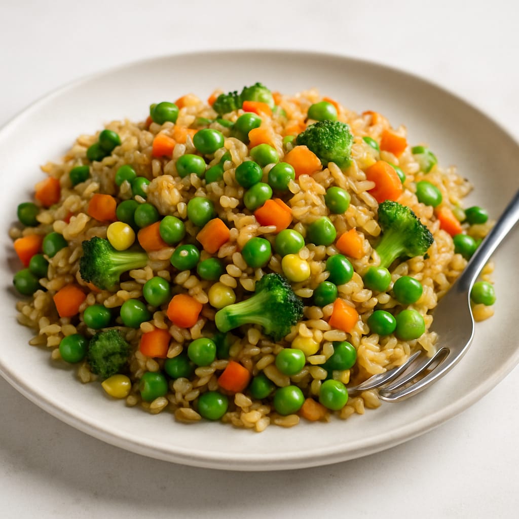 Quick Veggie Fried Rice (No Egg) » Plant-Based Nutrition